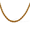 316L Stainless Steel Twist Chain Women's Retro Wave Ushape Geometric Electroplated Necklace