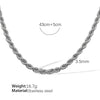 316L Stainless Steel Twist Chain Women's Retro Wave Ushape Geometric Electroplated Necklace