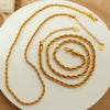 316L Stainless Steel Twist Chain Women's Retro Wave Ushape Geometric Electroplated Necklace