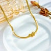 Titanium Steel Twist Clavicle Chain With White Butterfly Pendant For Women Electroplated Animal Style