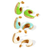316L Stainless Steel U Shape Retro Simple Diamond Earrings With Electroplating For Women