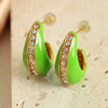 316L Stainless Steel U Shape Retro Simple Diamond Earrings With Electroplating For Women
