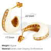 316L Stainless Steel U Shape Retro Simple Diamond Earrings With Electroplating For Women