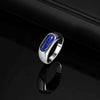 Titanium Steel Unisex Casual Style Oval Egg Surface Lapis Lazuli Ring Polish