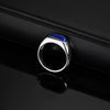 Titanium Steel Unisex Casual Style Oval Egg Surface Lapis Lazuli Ring Polish