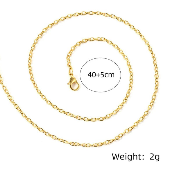 Titanium Steel Unisex Geometric Style Furnace Vacuum Plated Necklace O Chain Jewelry
