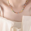 316L Stainless Steel Unisex Personality Exaggerated Eyes Dripping Oil Geometric Bracelet Necklace