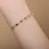 316L Stainless Steel Unisex Personality Exaggerated Eyes Dripping Oil Geometric Bracelet Necklace