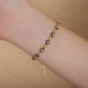 316L Stainless Steel Unisex Personality Exaggerated Eyes Dripping Oil Geometric Bracelet Necklace