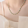 316L Stainless Steel Unisex Personality Exaggerated Eyes Dripping Oil Geometric Bracelet Necklace