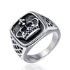 Titanium Steel Unisex Punk Crown Ring With Letters Numbers Text And Polishing Treatment