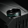 Titanium Steel Unisex Ring With Black Star Design And Electroplating Treatment