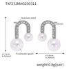 316L Stainless Steel Ushaped Bead Zircon Jewelry Set Electroplated For Women Necklace Earrings