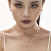 316L Stainless Steel Ushaped Bead Zircon Jewelry Set Electroplated For Women Necklace Earrings