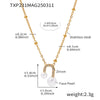 316L Stainless Steel Ushaped Bead Zircon Jewelry Set Electroplated For Women Necklace Earrings