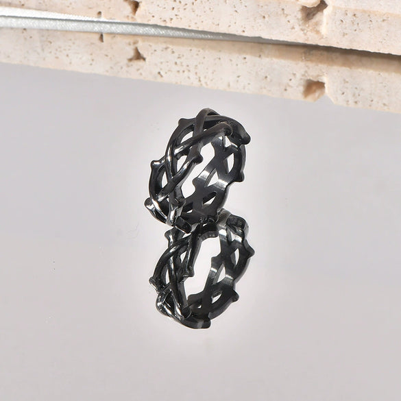 Titanium Steel Ushaped Braided Ring Electroplated Niche Stylish Trendy Unisex Hand Jewelry