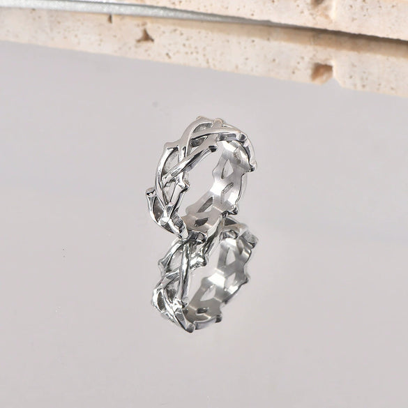 Titanium Steel Ushaped Braided Ring Electroplated Niche Stylish Trendy Unisex Hand Jewelry