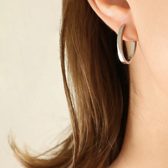 Titanium Steel Ushaped Electroplated Women's Earrings