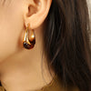 316L Stainless Steel Ushaped Electroplated Women's Retro Dropshaped Earrings