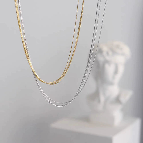 Titanium Steel Ushaped Electroplated Women's Simple Multilayer Naked Chain Necklace