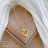 Titanium Steel Ushaped Pearl Necklace With Geometric Pattern Electroplating For Unisex Cartoon And Plant Flowers Style