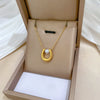 Titanium Steel Ushaped Pearl Necklace With Geometric Pattern Electroplating For Unisex Cartoon And Plant Flowers Style