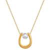 Titanium Steel Ushaped Pearl Necklace With Geometric Pattern Electroplating For Unisex Cartoon And Plant Flowers Style