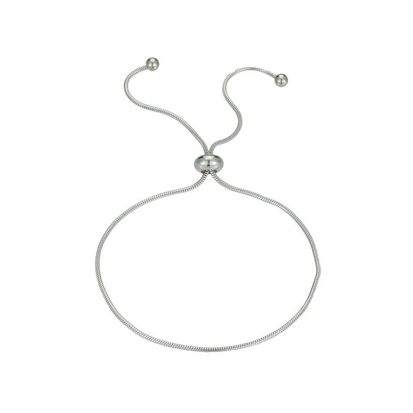 Titanium Steel Vintage Simple Adjustable Women's Bracelet With Geometric Style And Electroplating Snake Bone Chain And Round Bead Design