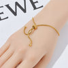 Titanium Steel Vintage Simple Adjustable Women's Bracelet With Geometric Style And Electroplating Snake Bone Chain And Round Bead Design