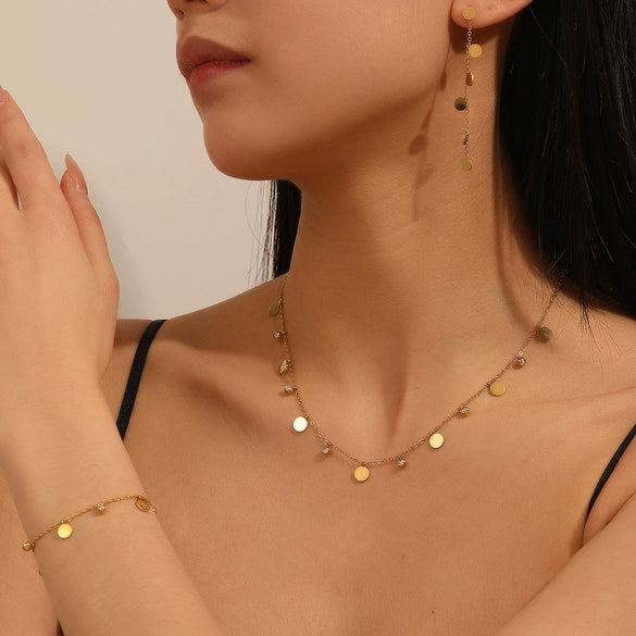 Titanium Steel Wafer Clip Jewelry With Love Water Drops Bell Pattern For Women