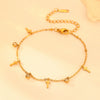 Titanium Steel Water Drop Bear Clip Heart Diamond Women's Light Luxury Stainless Steel Electroplated Pendant Bracelet