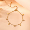 Titanium Steel Water Drop Bear Clip Heart Diamond Women's Light Luxury Stainless Steel Electroplated Pendant Bracelet