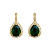 Titanium Steel Water Drop Green Zircon Microinlay Geometric Electroplated Women's Necklace Earrings Set