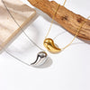 Titanium Steel Water Drop Hollow Goldplated Pendant Necklace With Electroplating Design For Women
