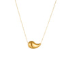 Titanium Steel Water Drop Hollow Goldplated Pendant Necklace With Electroplating Design For Women