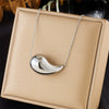 Titanium Steel Water Drop Hollow Goldplated Pendant Necklace With Electroplating Design For Women