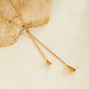 Titanium Steel Water Drop Shape Necklace And Tassel Earrings With Snake Bone Chain For Women Electroplated