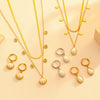 Titanium Steel Water Drop Shell Double Layer Necklace With Love Bell Pattern Jewelry