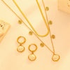 Titanium Steel Water Drop Shell Double Layer Necklace With Love Bell Pattern Jewelry