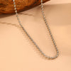 Titanium Steel Wave Bead Jewelry Set With Flower Pattern For Women Include Necklace Bracelet Anklet