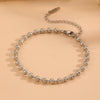 Titanium Steel Wave Bead Jewelry Set With Flower Pattern For Women Include Necklace Bracelet Anklet