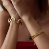 Titanium Steel Wave Bracelet Women's Fashion Simple Electroplated