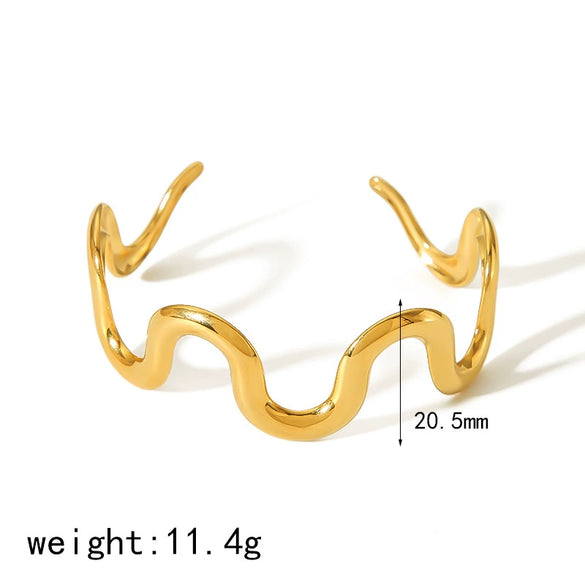 Titanium Steel Wave Bracelet Women's Fashion Simple Electroplated