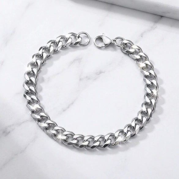 Titanium Steel Wave Pattern Chain Bracelet With Geometric Design Non Fading Unisex Men¡¯s Wholesale Jewelry