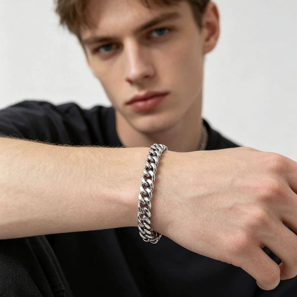 Titanium Steel Wave Pattern Chain Bracelet With Geometric Design Non Fading Unisex Men¡¯s Wholesale Jewelry