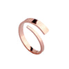 Titanium Steel Wave Pattern Electroplated Fashion Ring For Girls