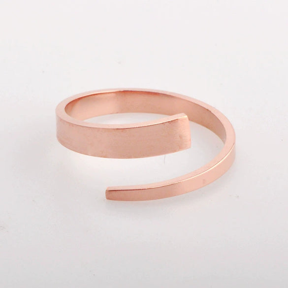 Titanium Steel Wave Pattern Electroplated Fashion Ring For Girls