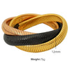 316L Stainless Steel Wide Surface Elastic Snake Bone Bracelet With Exotic Style And Electroplating Treatment