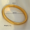 316L Stainless Steel Wide Surface Elastic Snake Bone Bracelet With Exotic Style And Electroplating Treatment