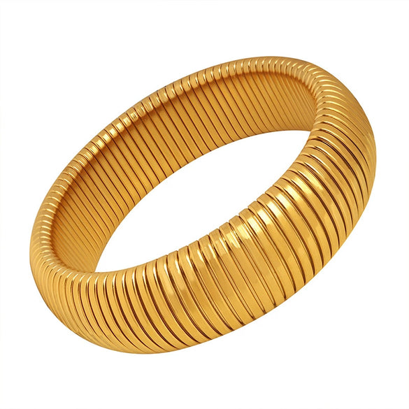 316L Stainless Steel Wide Thick Ring And Bracelet Fashion Ol Geometric Electroplated For Women